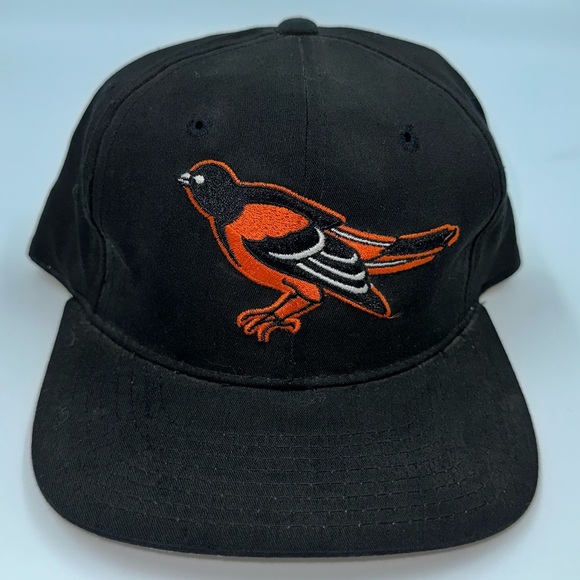 Vintage MLB New Era Pro Model Adult Sized Baltimore Orioles Black SnapBack Hat